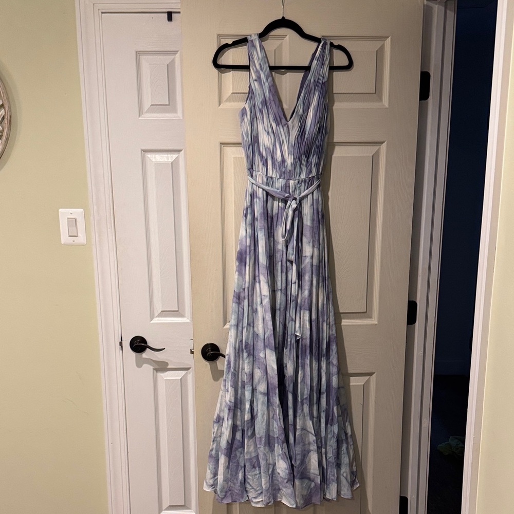 Vera Wang Lavender and White Maxi Dress
